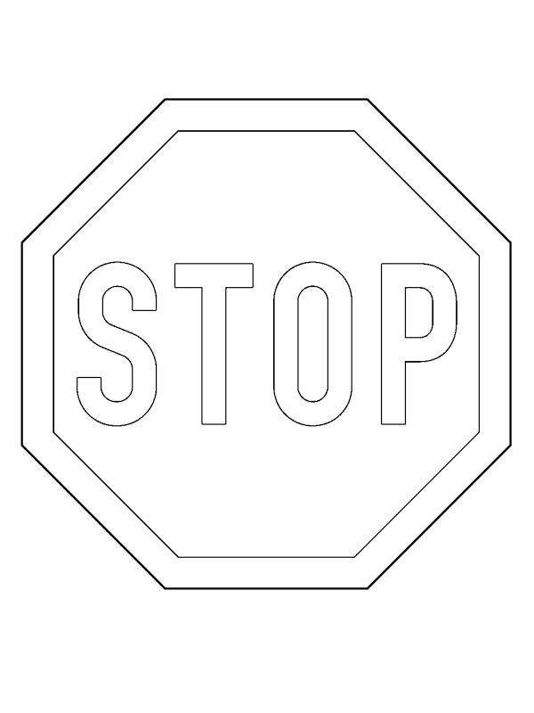 Dibujo de Señal de STOP para Colorear