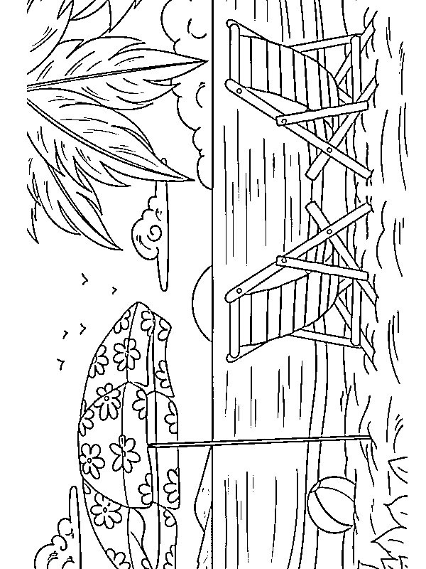 Dibujo de Sillas de playas para Colorear Dibujo de Sillas de playas para Colorear