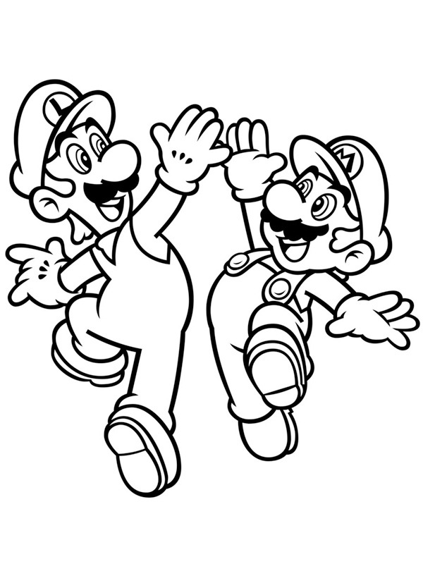 Dibujo de Super Mario y Luigi para Colorear