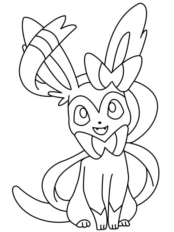 Dibujo de Sylveon (Pokémon) para Colorear Dibujo de Sylveon (Pokémon) para Colorear