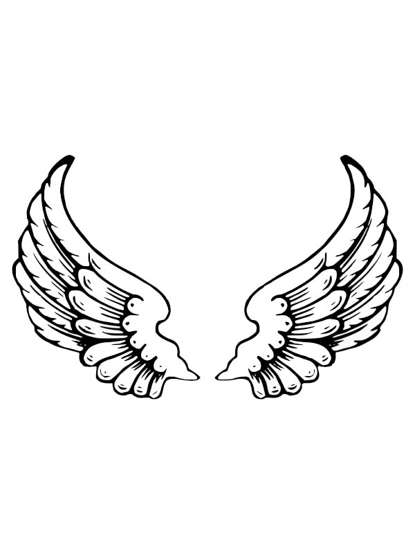 Dibujo de Tatuaje de alas de ángeles para Colorear