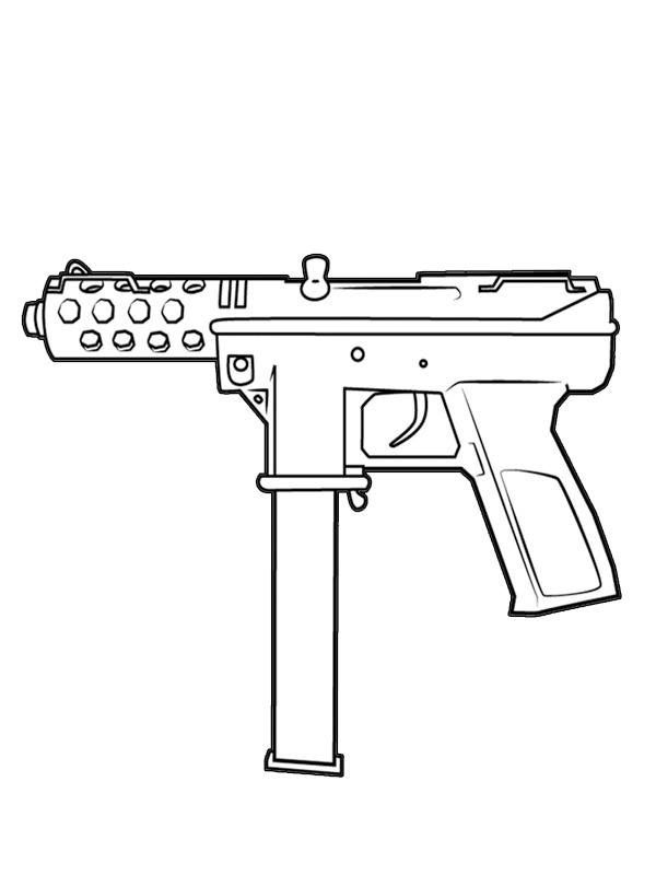Dibujo de Pistola TEC-9 para Colorear