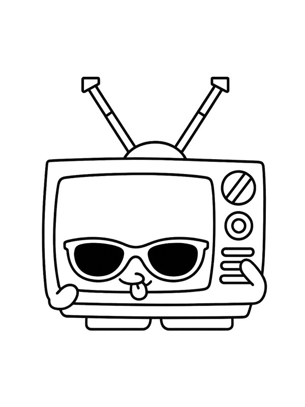 Dibujo de Teenie TV Shopkins para Colorear Dibujo de Teenie TV Shopkins para Colorear