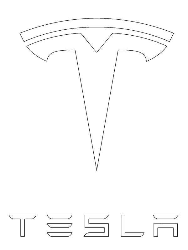 Dibujo de Logo de Tesla para Colorear