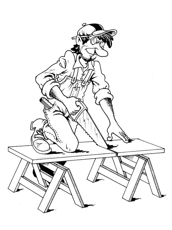 Dibujo de carpintero para Colorear Dibujo de carpintero para Colorear
