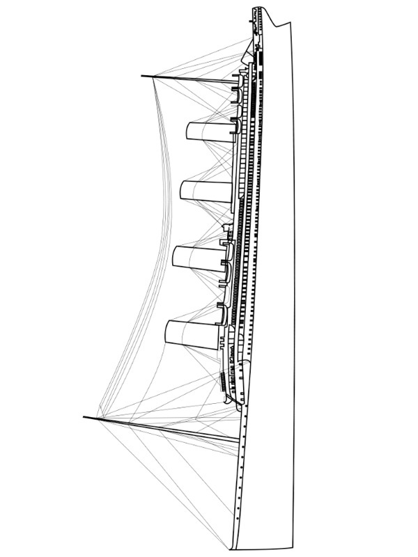 Dibujo de RMS Titanic para Colorear Dibujo de RMS Titanic para Colorear