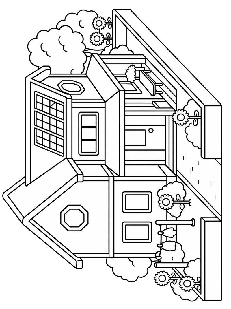 Dibujo de Casa Toca Boca para Colorear Dibujo de Casa Toca Boca para Colorear