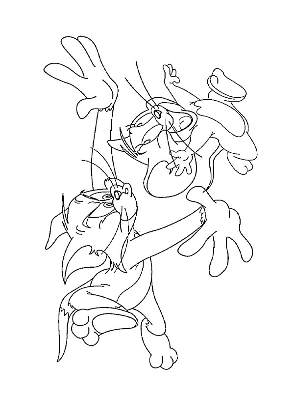 Dibujo de Tom y Jerry corriendo para Colorear Dibujo de Tom y Jerry corriendo para Colorear