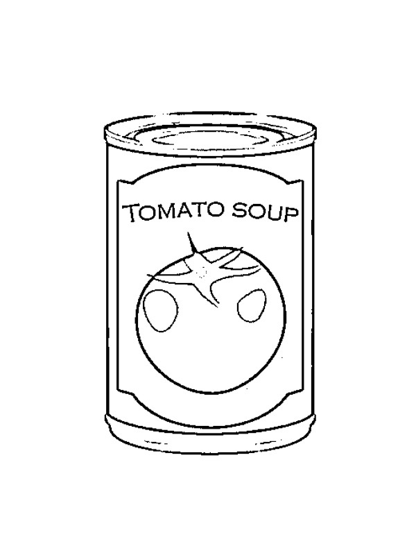 Dibujo de sopa de tomate en lata para Colorear