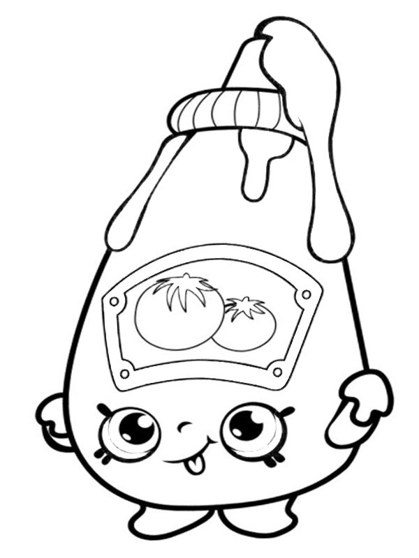 Dibujo de Tommy Ketchup Shopkins para Colorear Dibujo de Tommy Ketchup Shopkins para Colorear