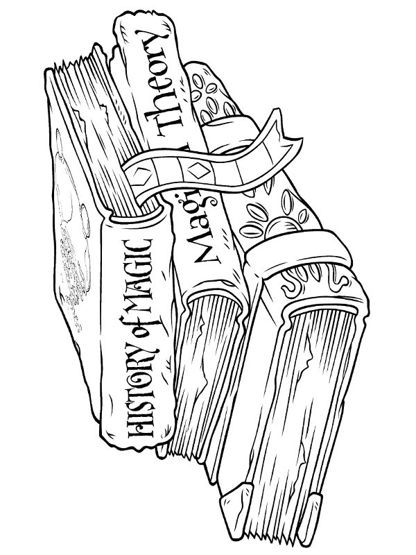 Dibujo de Libros mágicos para Colorear Dibujo de Libros mágicos para Colorear