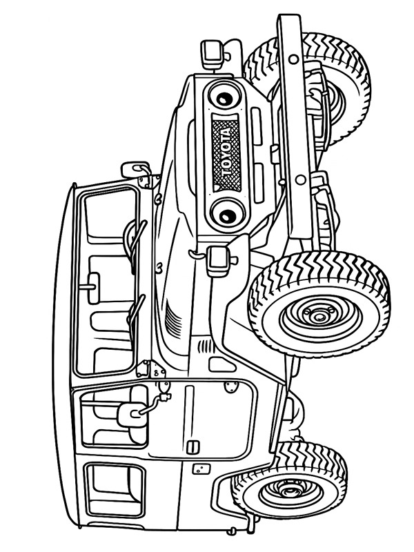 Dibujo de Toyota Land Cruiser FJ40 para Colorear Dibujo de Toyota Land Cruiser FJ40 para Colorear