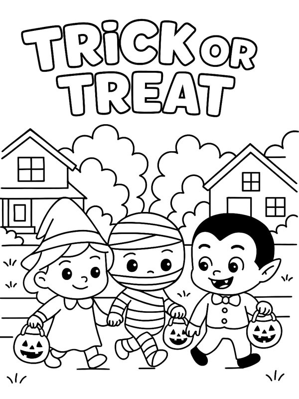 Dibujo de Truco o trato para Colorear Dibujo de Truco o trato para Colorear