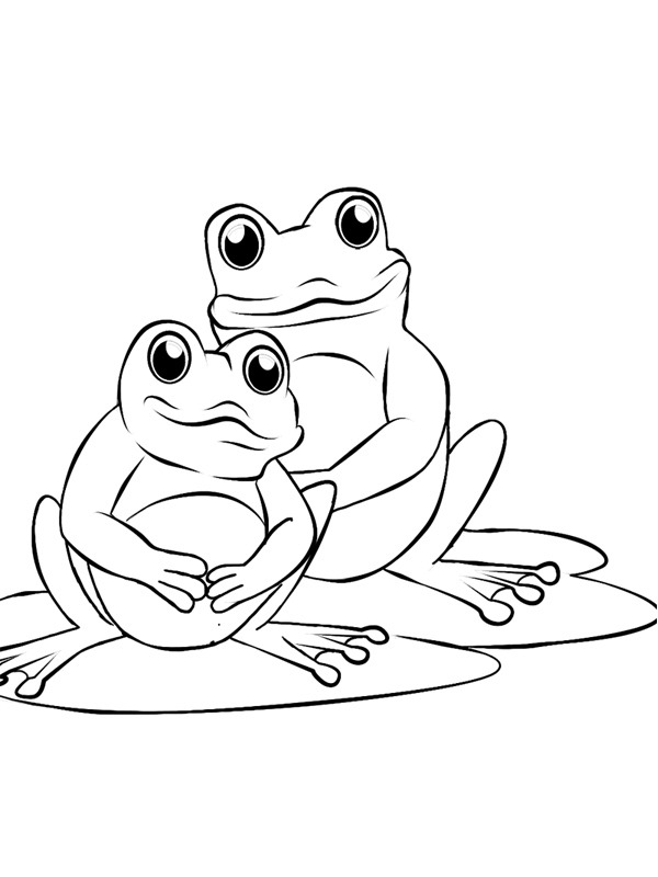 Dibujo de Dos ranas para Colorear