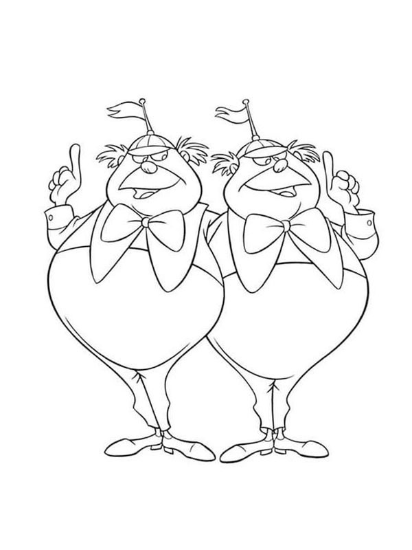 Dibujo de Tweedledum & Tweedledee para Colorear Dibujo de Tweedledum & Tweedledee para Colorear