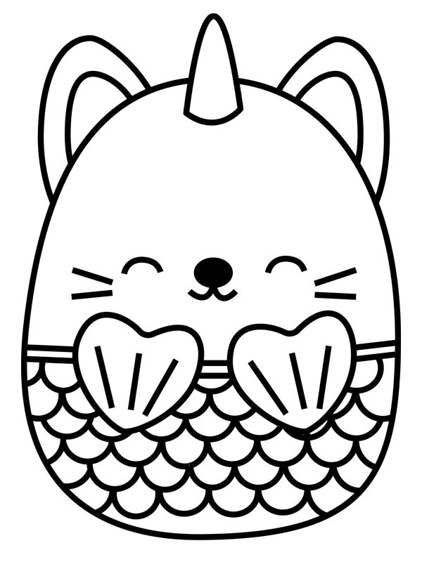 Dibujo de Unicornio Squishmallows para Colorear Dibujo de Unicornio Squishmallows para Colorear