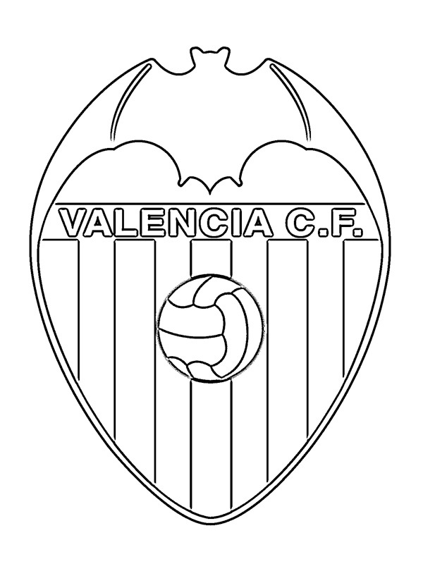 Dibujos para colorear Valencia Club de Fútbol - Dibujosparaimprimir.es