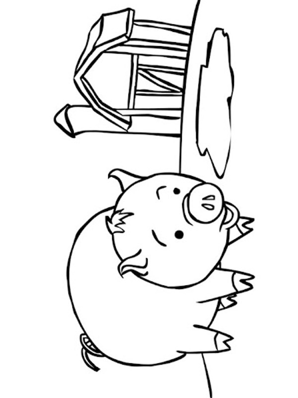Dibujo de Cerdo en la granja para Colorear