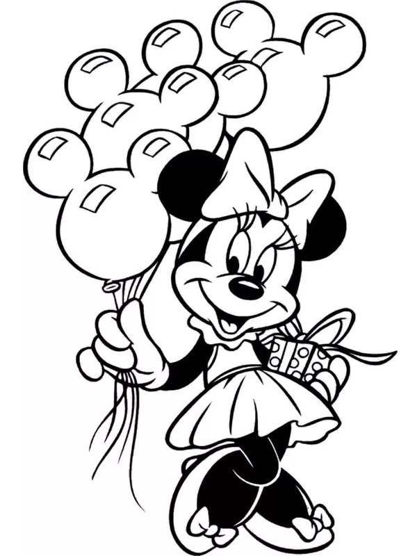 Dibujo de cumpleaños minnie mouse para Colorear Dibujo de cumpleaños minnie mouse para Colorear