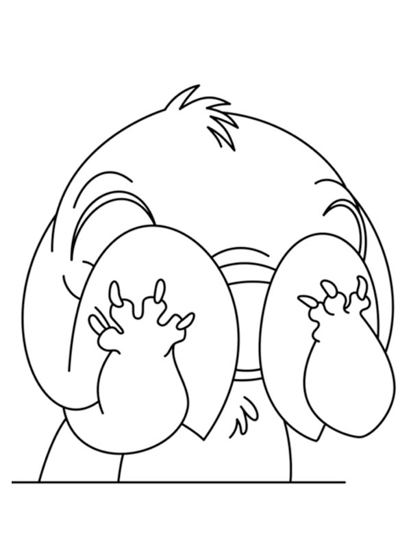 Dibujo de Stitch tímido para Colorear Dibujo de Stitch tímido para Colorear