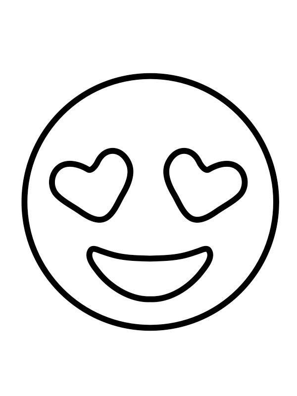 Dibujo de Emoji enamorado para Colorear Dibujo de Emoji enamorado para Colorear