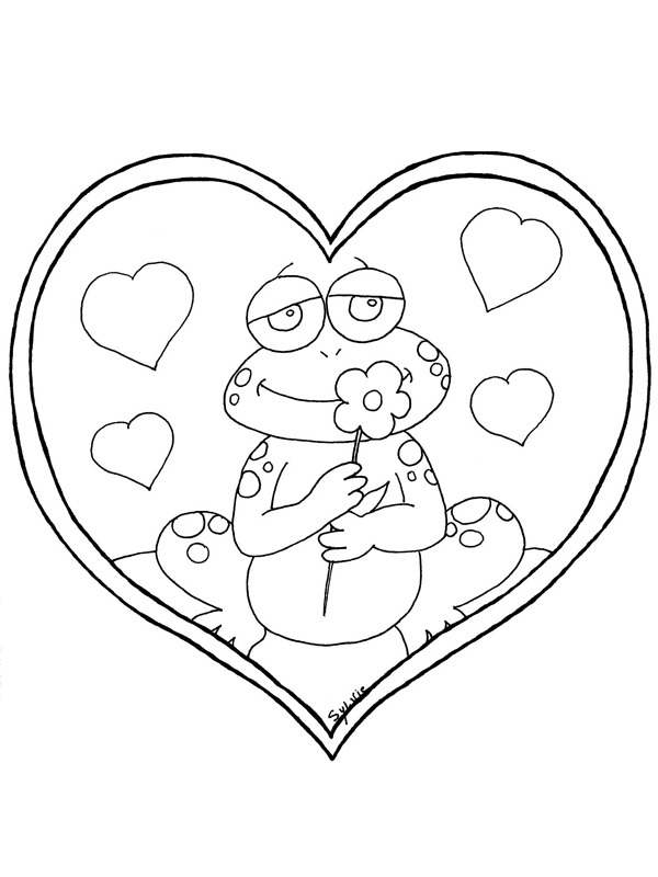 Dibujo de rana enamorada para Colorear Dibujo de rana enamorada para Colorear