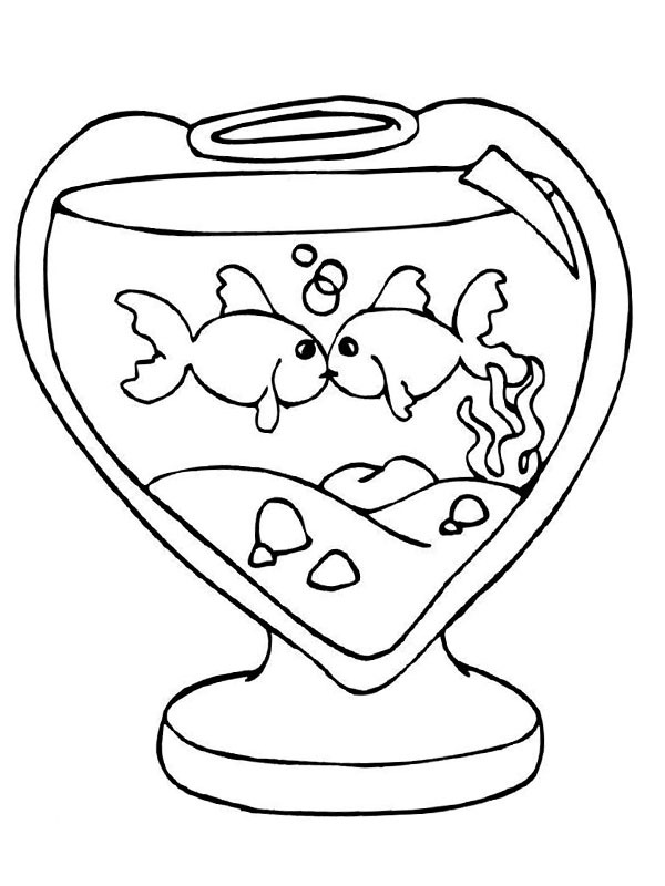 Dibujo de Dos peces enamorados para Colorear Dibujo de Dos peces enamorados para Colorear