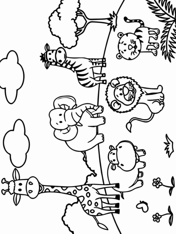 Dibujo de Diferentes animales para Colorear Dibujo de Diferentes animales para Colorear