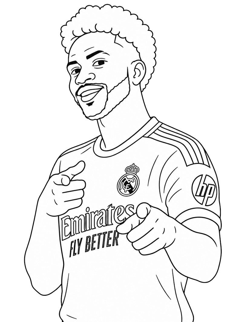 Dibujo de Vinícius Júnior para Colorear Dibujo de Vinícius Júnior para Colorear