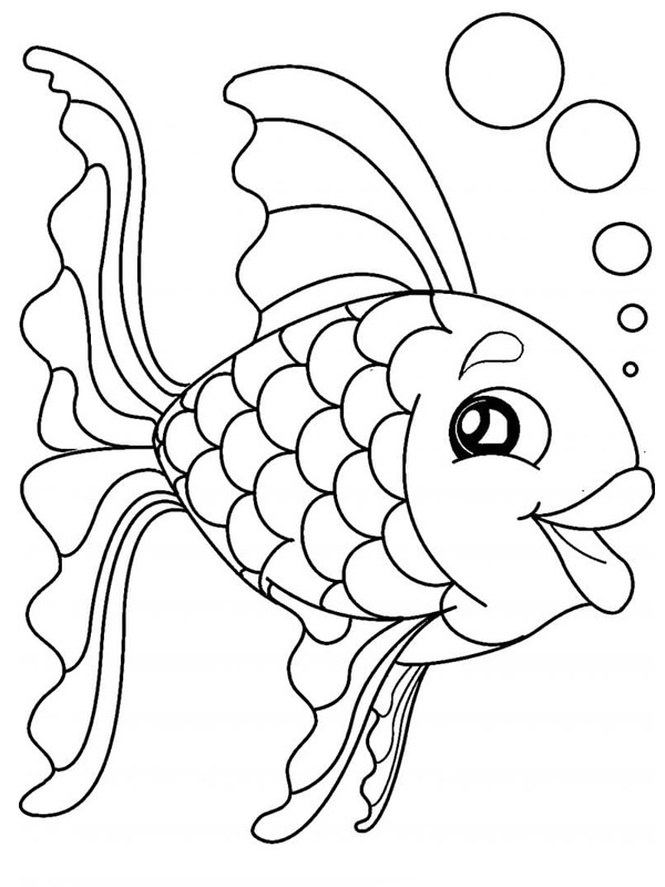 Dibujo de Pez con burbujas para Colorear Dibujo de Pez con burbujas para Colorear