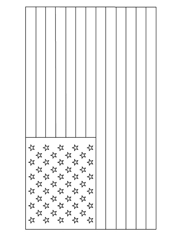 Dibujo de Bandera de los Estados Unidos para Colorear