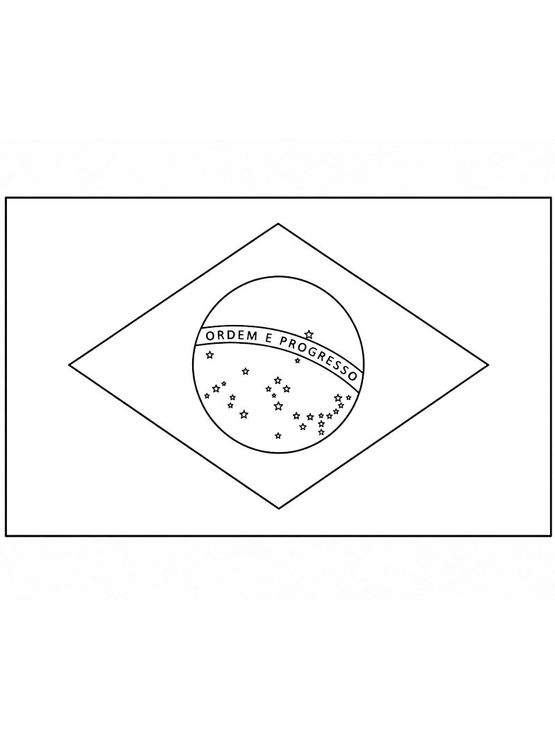 Dibujo de Bandera de Brasil para Colorear