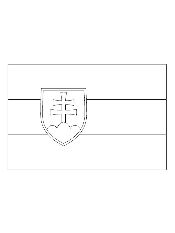 Dibujo de Bandera de Eslovaquia para Colorear Dibujo de Bandera de Eslovaquia para Colorear