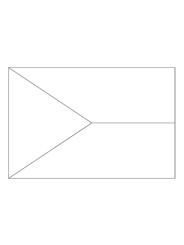 Dibujo de Bandera de la República Checa para Colorear Dibujo de Bandera de la República Checa para Colorear