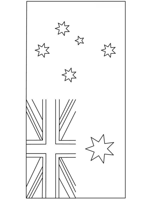 Dibujo de Bandera de Australia para Colorear Dibujo de Bandera de Australia para Colorear