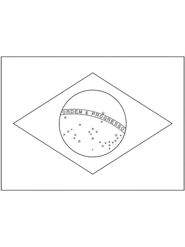 Dibujo de Bandera de Brasil para Colorear Dibujo de Bandera de Brasil para Colorear