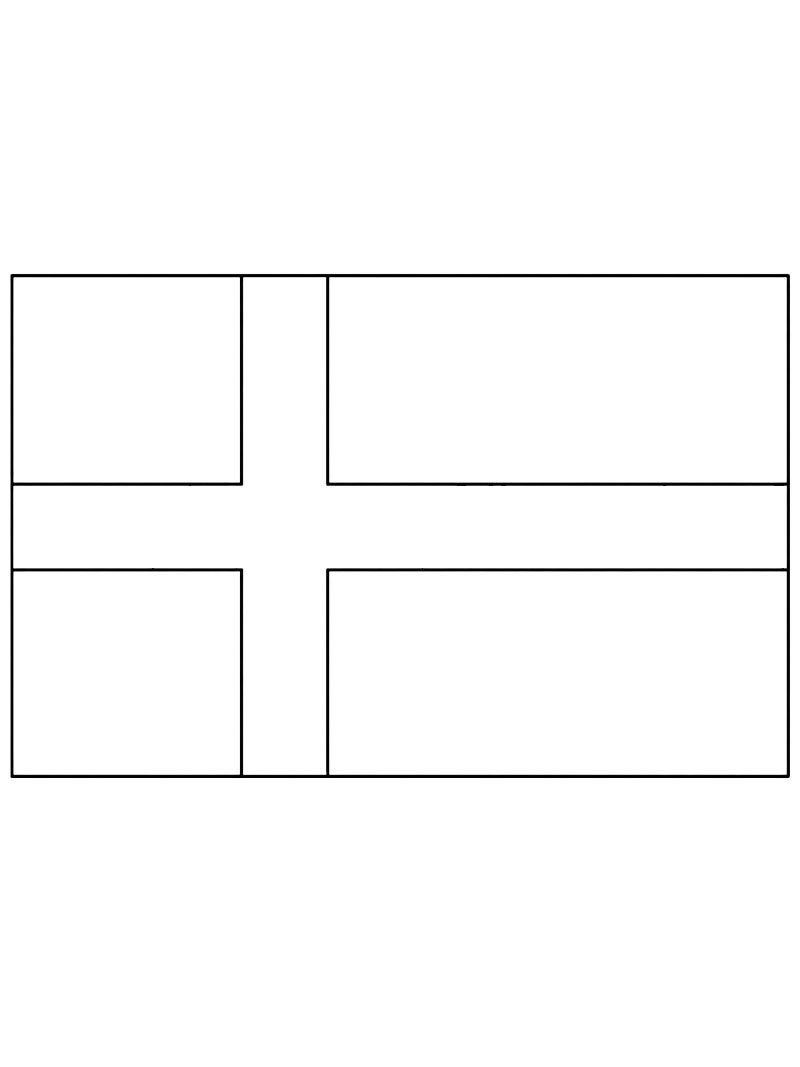 Dibujo de Bandera de Dinamarca para Colorear Dibujo de Bandera de Dinamarca para Colorear