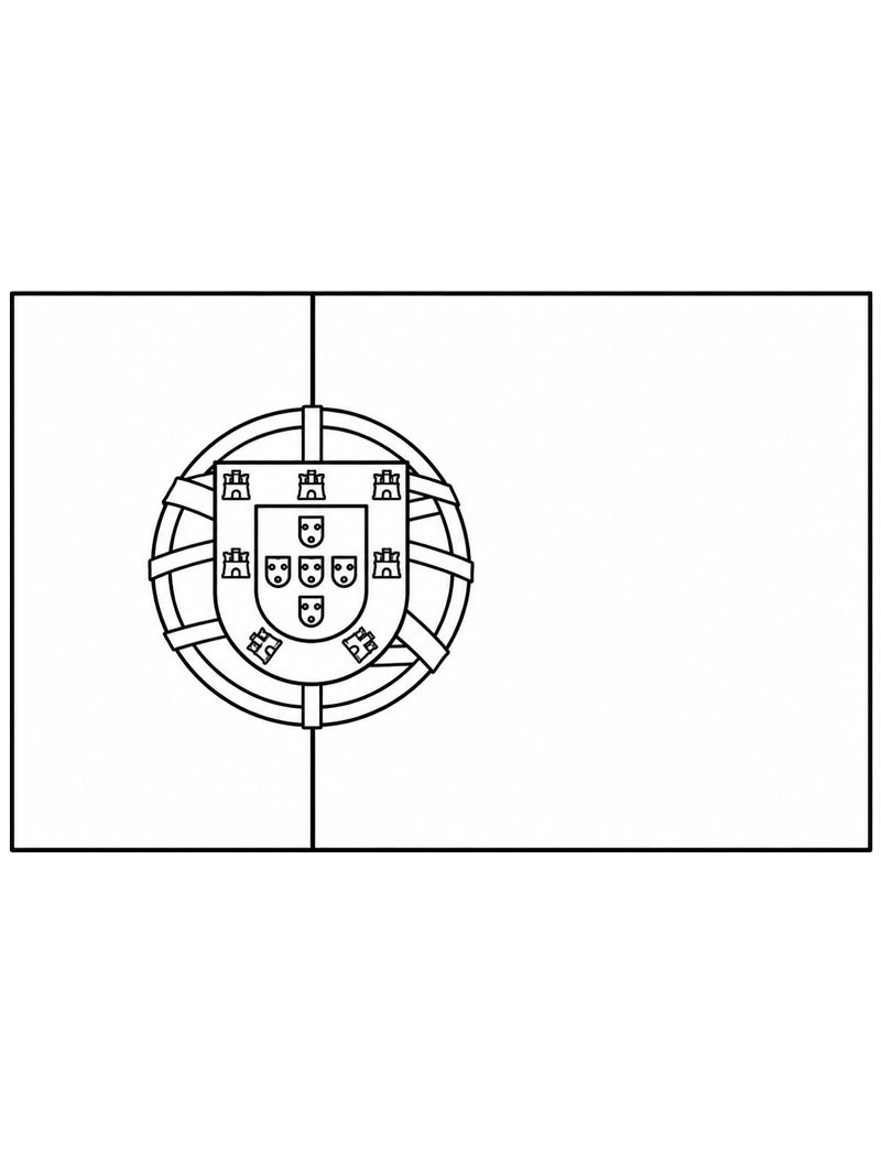 Dibujo de Bandera de Portugal para Colorear