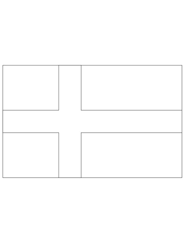 Dibujo de Bandera de Suecia para Colorear Dibujo de Bandera de Suecia para Colorear