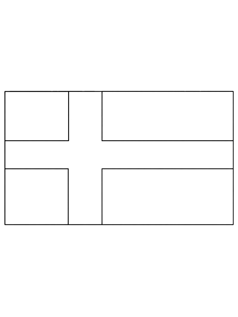 Dibujo de Bandera de Suecia para Colorear Dibujo de Bandera de Suecia para Colorear