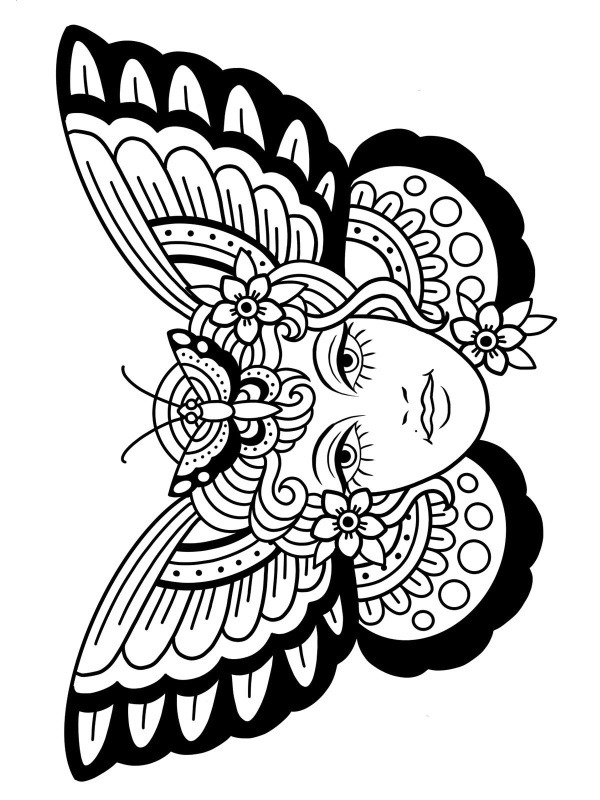 Dibujo de Tatuaje mariposa para Colorear