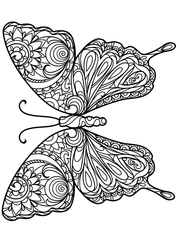 Dibujo de mariposa para adultos para Colorear