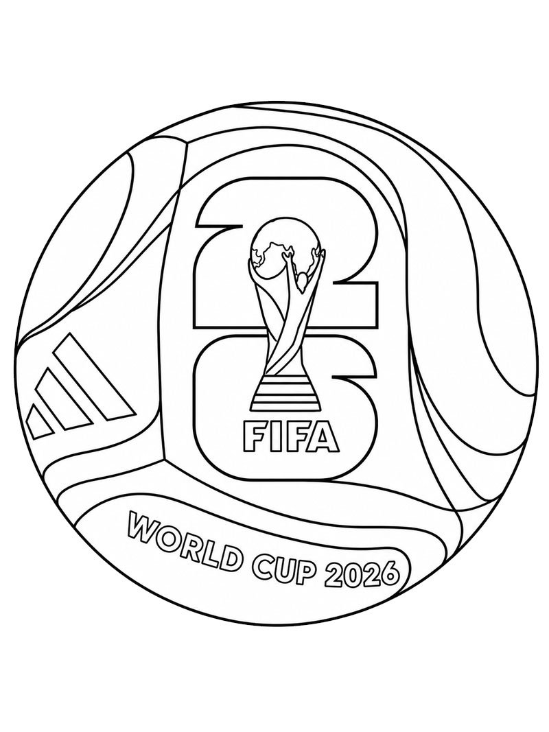 Dibujo de F&uacute;tbol Copa Mundial de la FIFA 2026 para Colorear