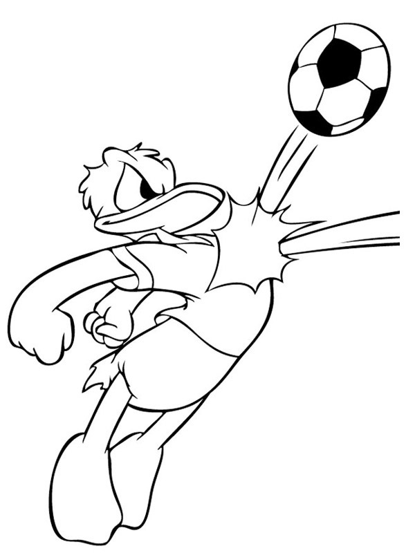 Dibujo de futbolista donald duck para Colorear