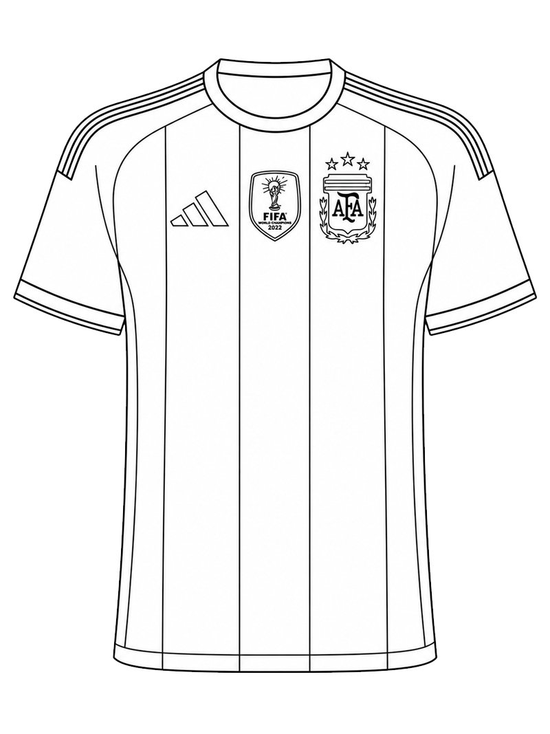 Dibujo de Camiseta de Fútbol de Argentina para Colorear Dibujo de Camiseta de Fútbol de Argentina para Colorear