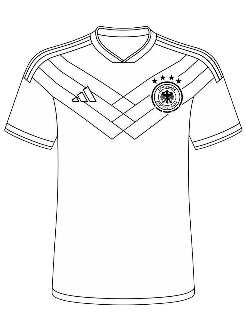 Dibujo de Camiseta de F&uacute;tbol de Alemania para Colorear