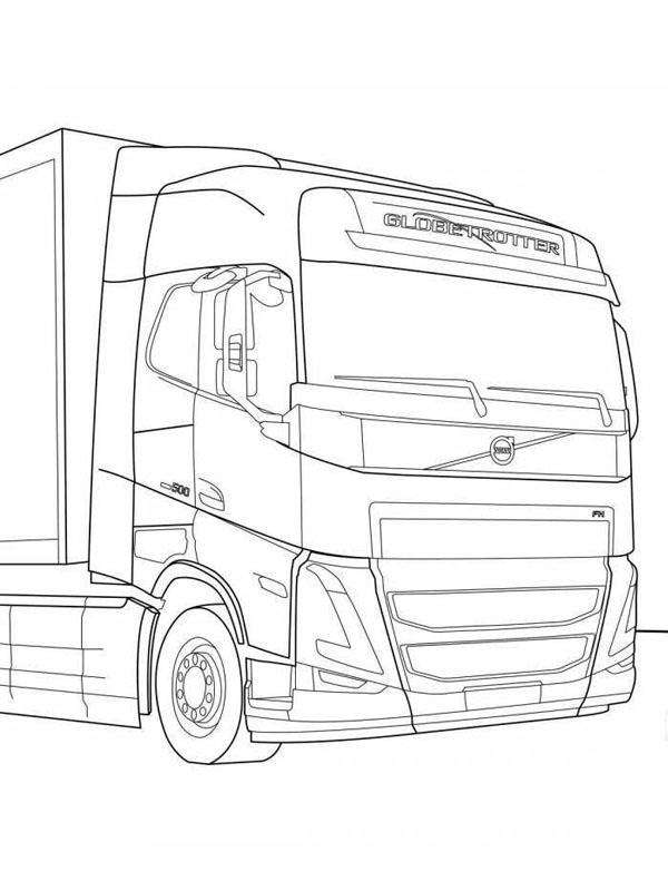 Dibujo de Volvo Globetrotter para Colorear Dibujo de Volvo Globetrotter para Colorear
