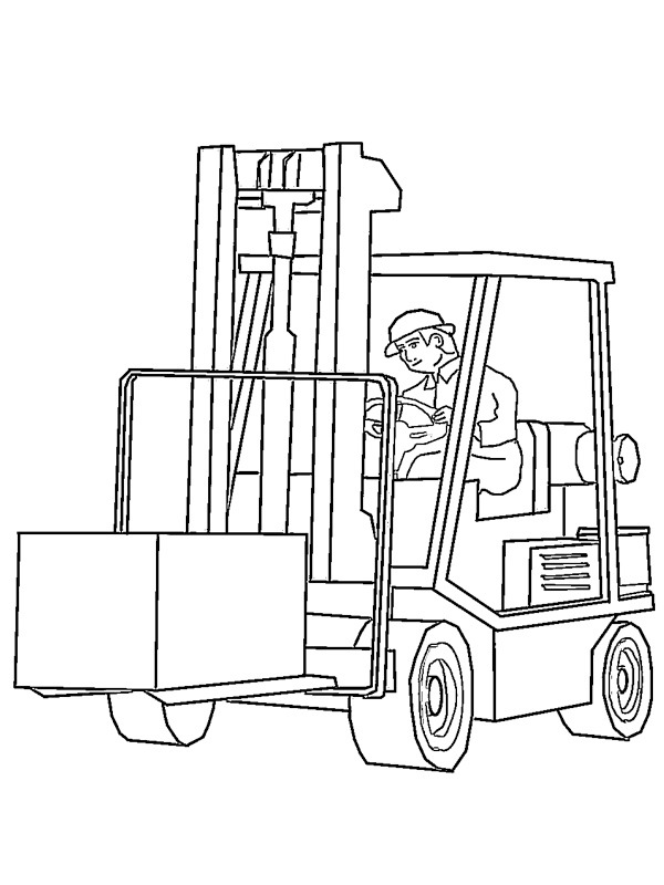 Dibujo de Carretilla elevadora para Colorear Dibujo de Carretilla elevadora para Colorear