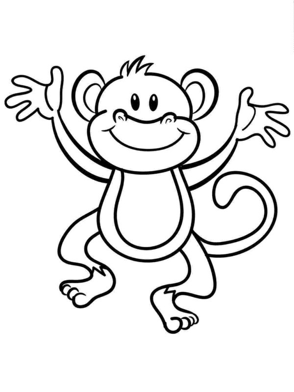 Dibujo de Mono alegre para Colorear