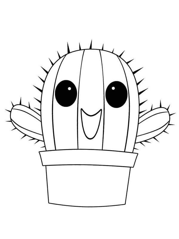 Dibujo de Cactus alegre para Colorear Dibujo de Cactus alegre para Colorear